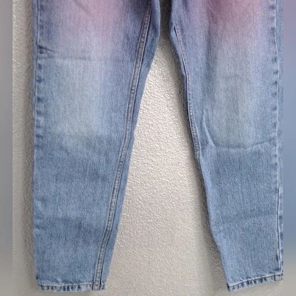 Top Shop High Waist Pink Ombre Mom Jean  Size 26/30 - Picture 3 of 8